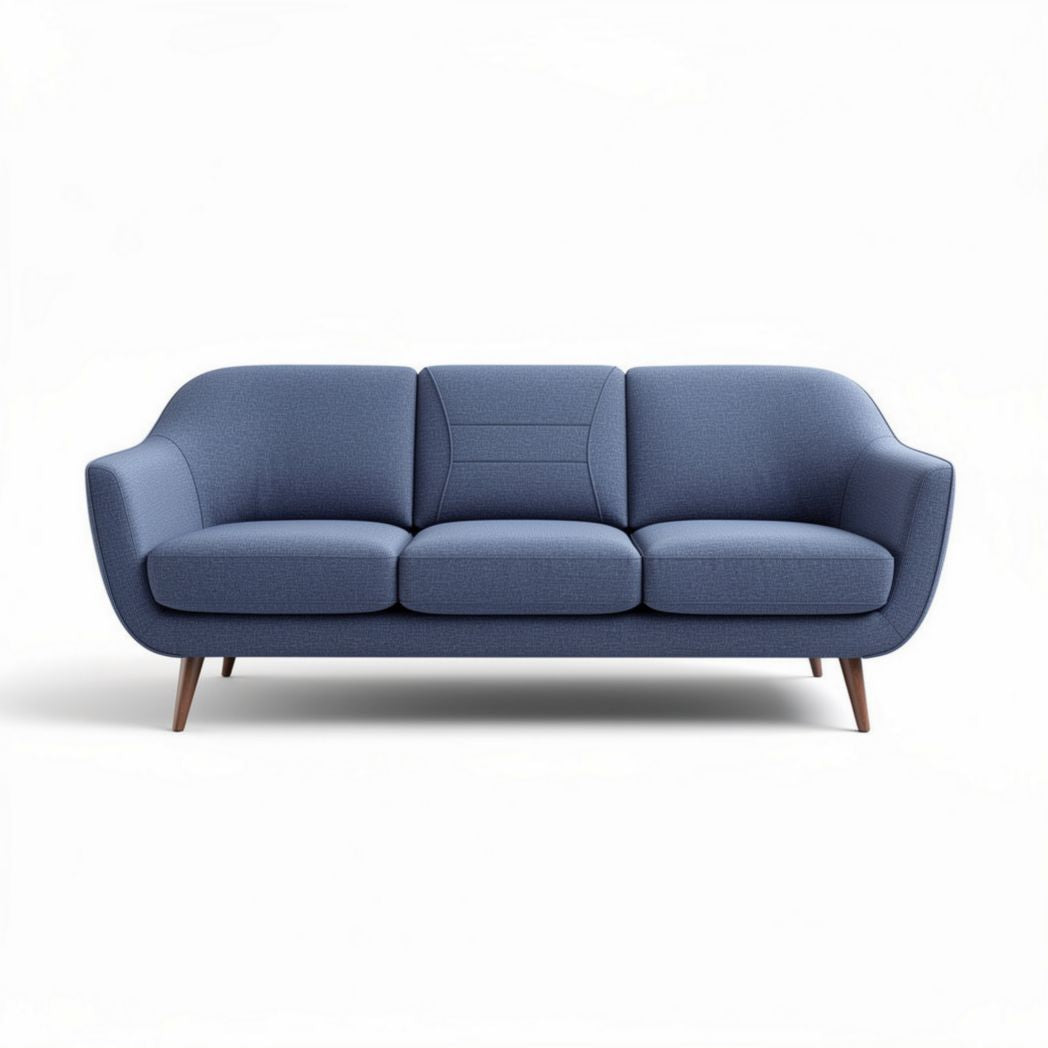 Canapé moderne bleu en tissu avec structure en bois 200 x 85 x 75cm