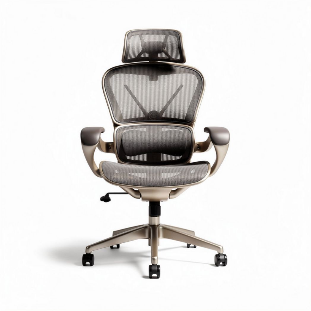 Chaise de bureau ergonomique en maille gris clair dimensions 60 x 60 x 120cm