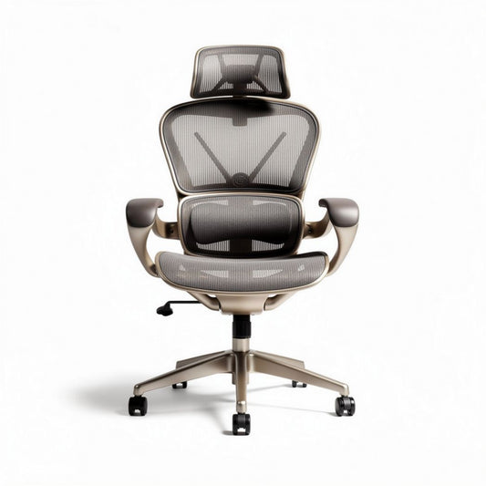Chaise de bureau ergonomique en maille gris clair dimensions 60 x 60 x 120cm