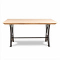 Table à manger en bois naturel avec pieds en métal 150 x 75 x 75cm