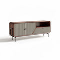 Meuble de télévision en bois et métal couleur marron et beige 150 x 40 x 50cm