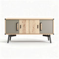 Meuble de salon en bois et métal avec trois portes de rangement 100 x 40 x 45cm