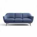 Canapé moderne bleu en tissu avec structure en bois 200 x 85 x 75cm